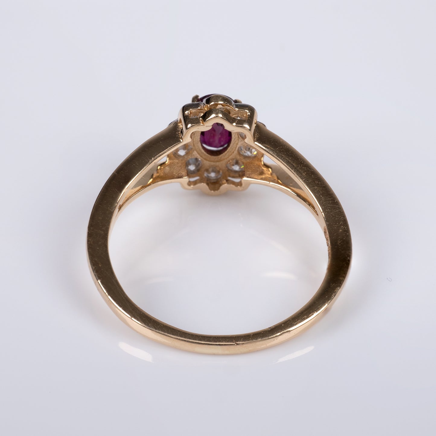Fine Quality Certified Ruby Diamond Halo Ring 18K Gold-Gemstone Rings-Hunters Fine Jewellery