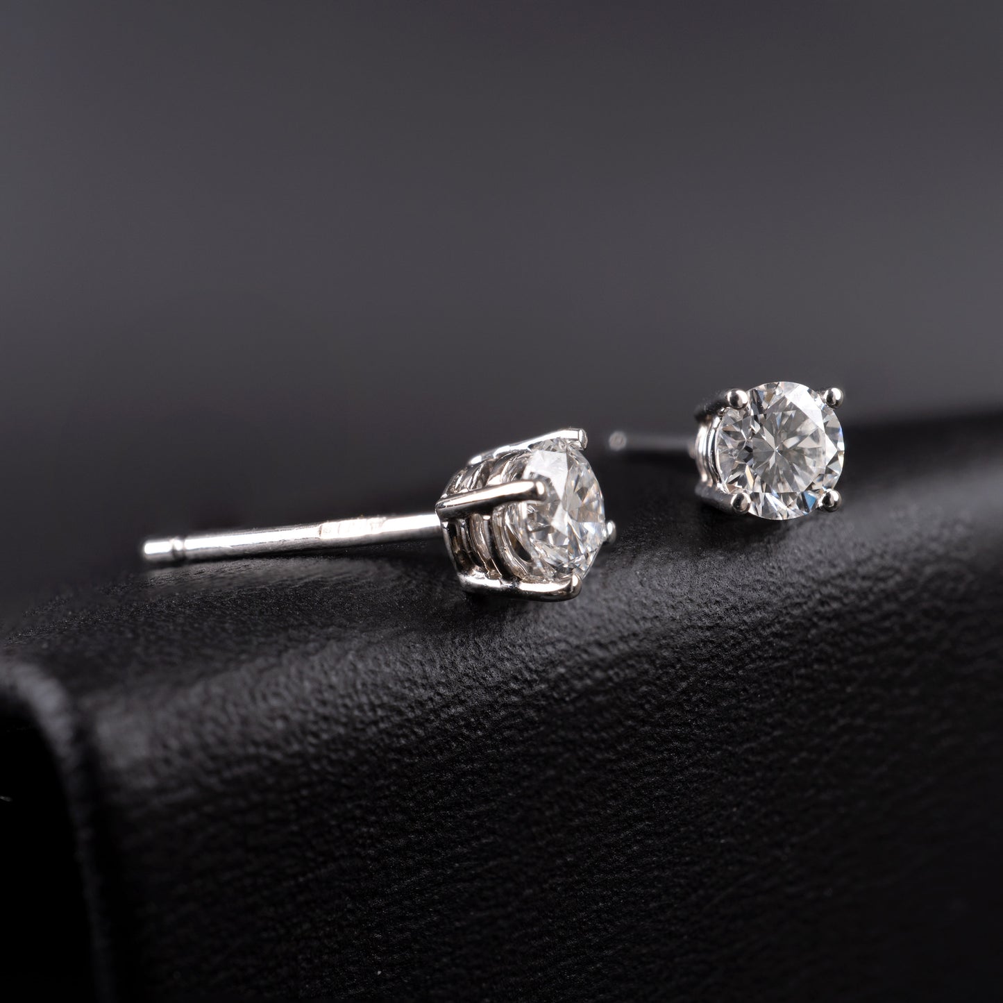 Classic 0.50Ct Diamond Stud Earrings H/SI1 Quality 18K White Gold Hallmarked-Diamond Earrings-Hunters Fine Jewellery