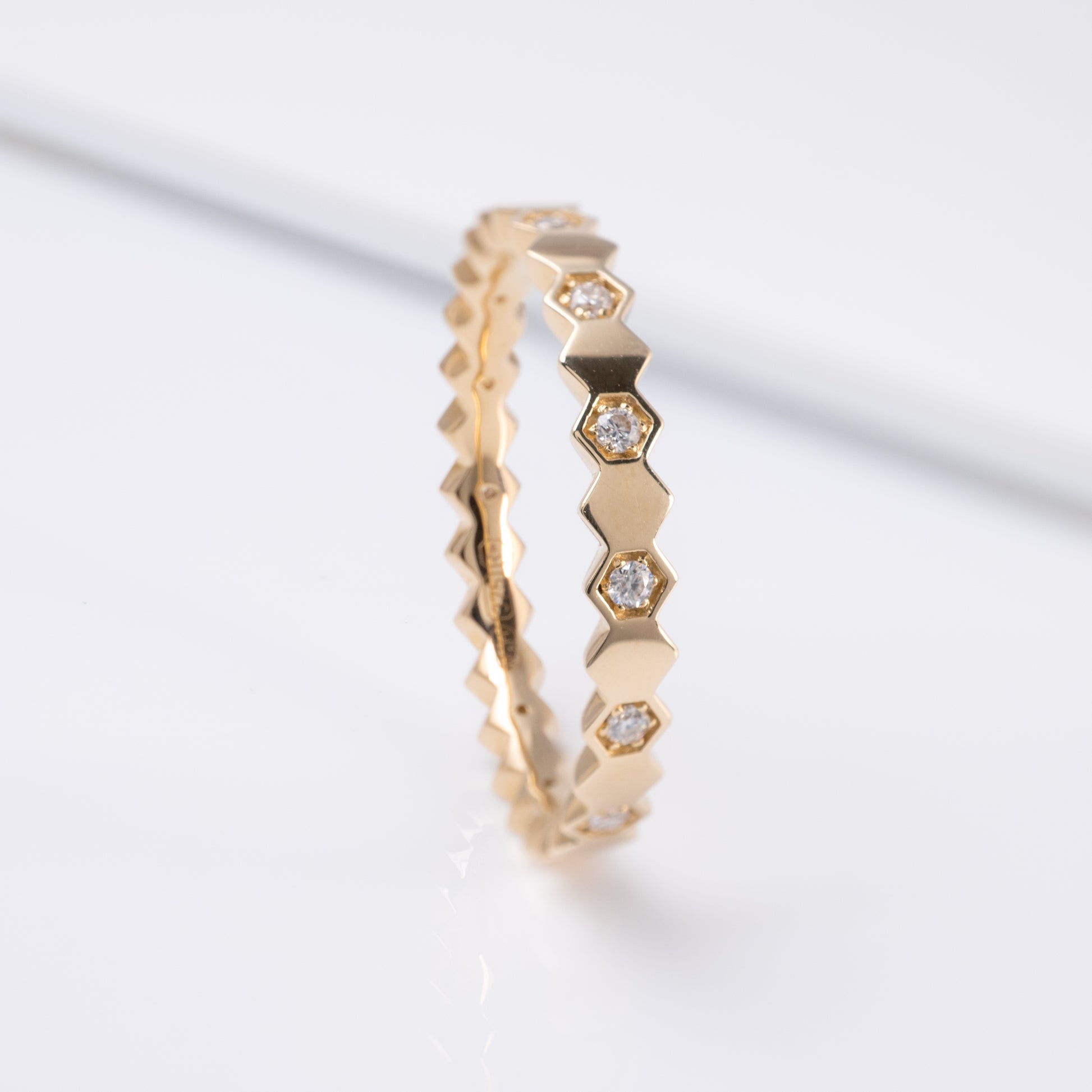 9ct Gold Geometric Hexagon Eternity Ring - Hunters Fine Jewellery