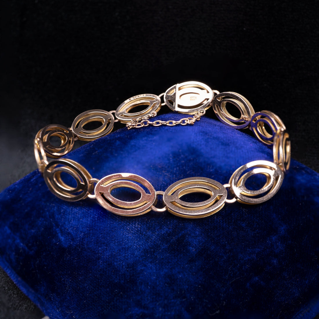 Rose Gold Antique Oval Link Bracelet