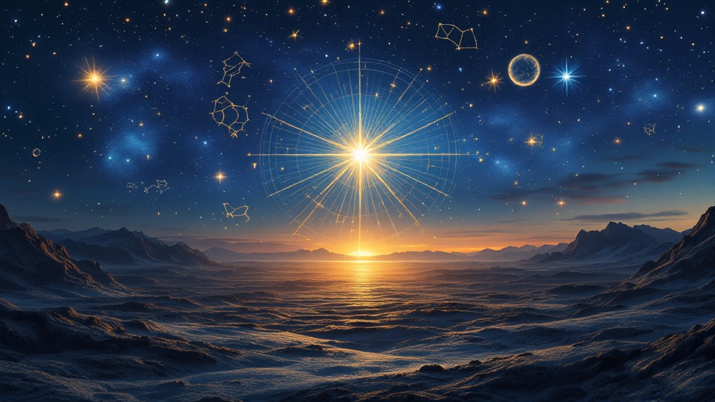 image showing North Star in a night sky scene