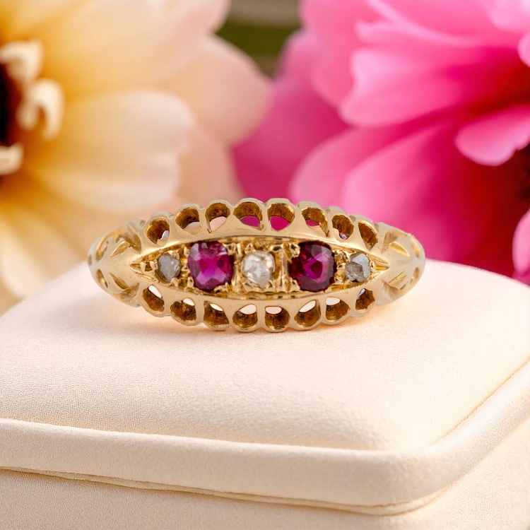 vintage ruby diamond ring