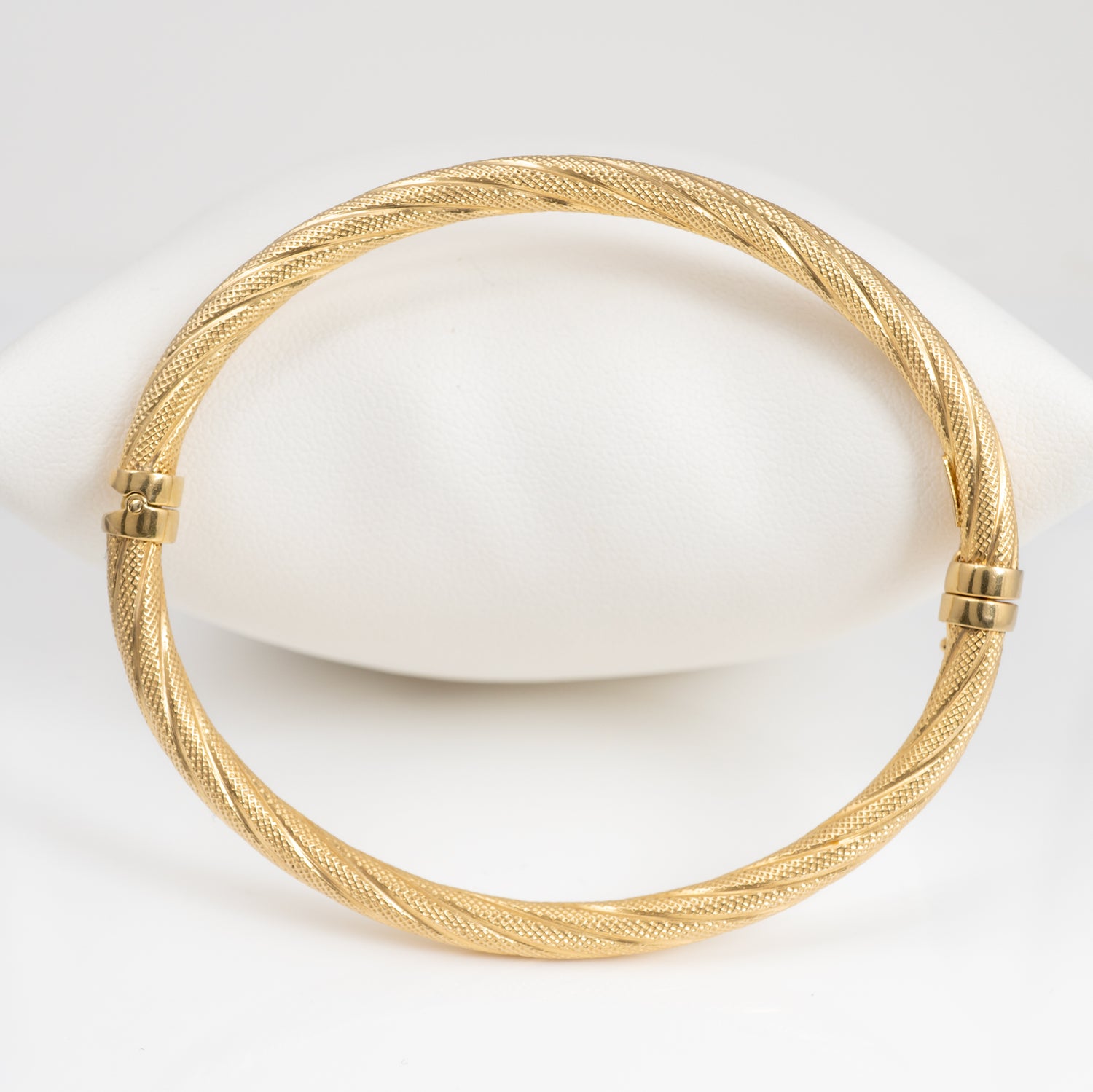 gold bangle bracelet for women with spring clasp lock