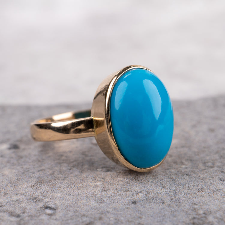 Turquoise jewellery a gold solitaire turquoise ring by hunters fine jewellery