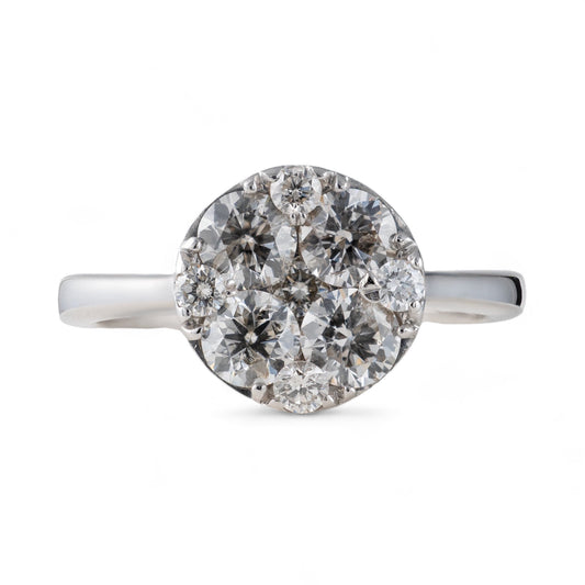 1 carat diamond ring round Custer setting white gold hunters fine jewellery 