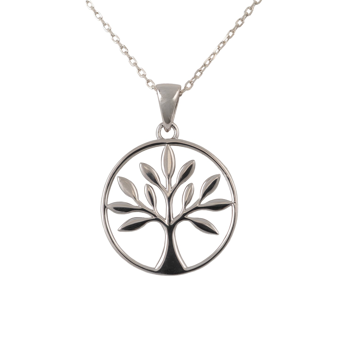 925 silver tree of life necklace front main product shot with white background