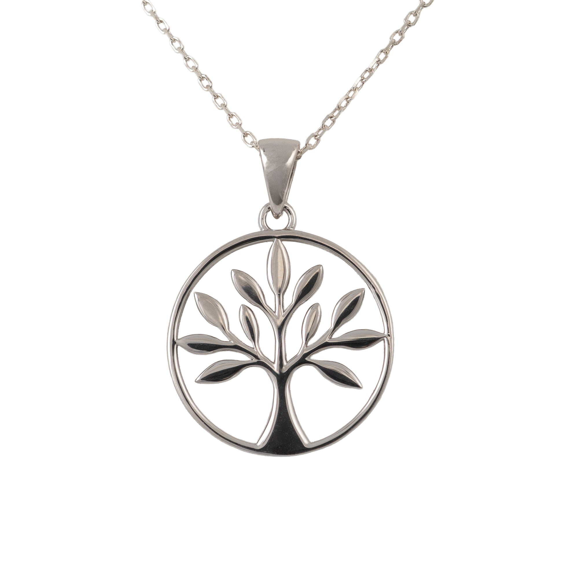 925 silver tree of life necklace front main product shot with white background