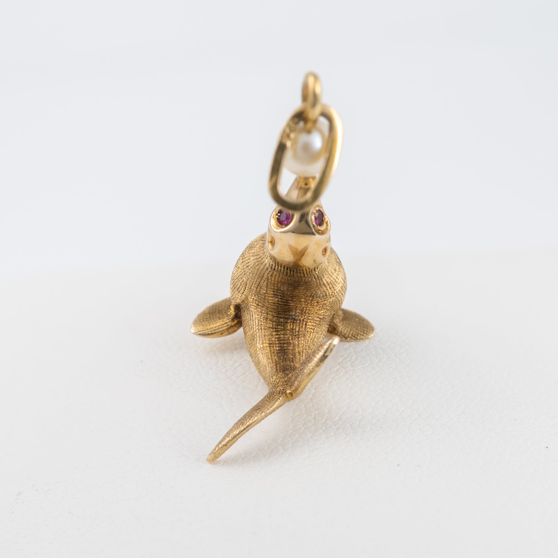 vintage gold seal charm top view