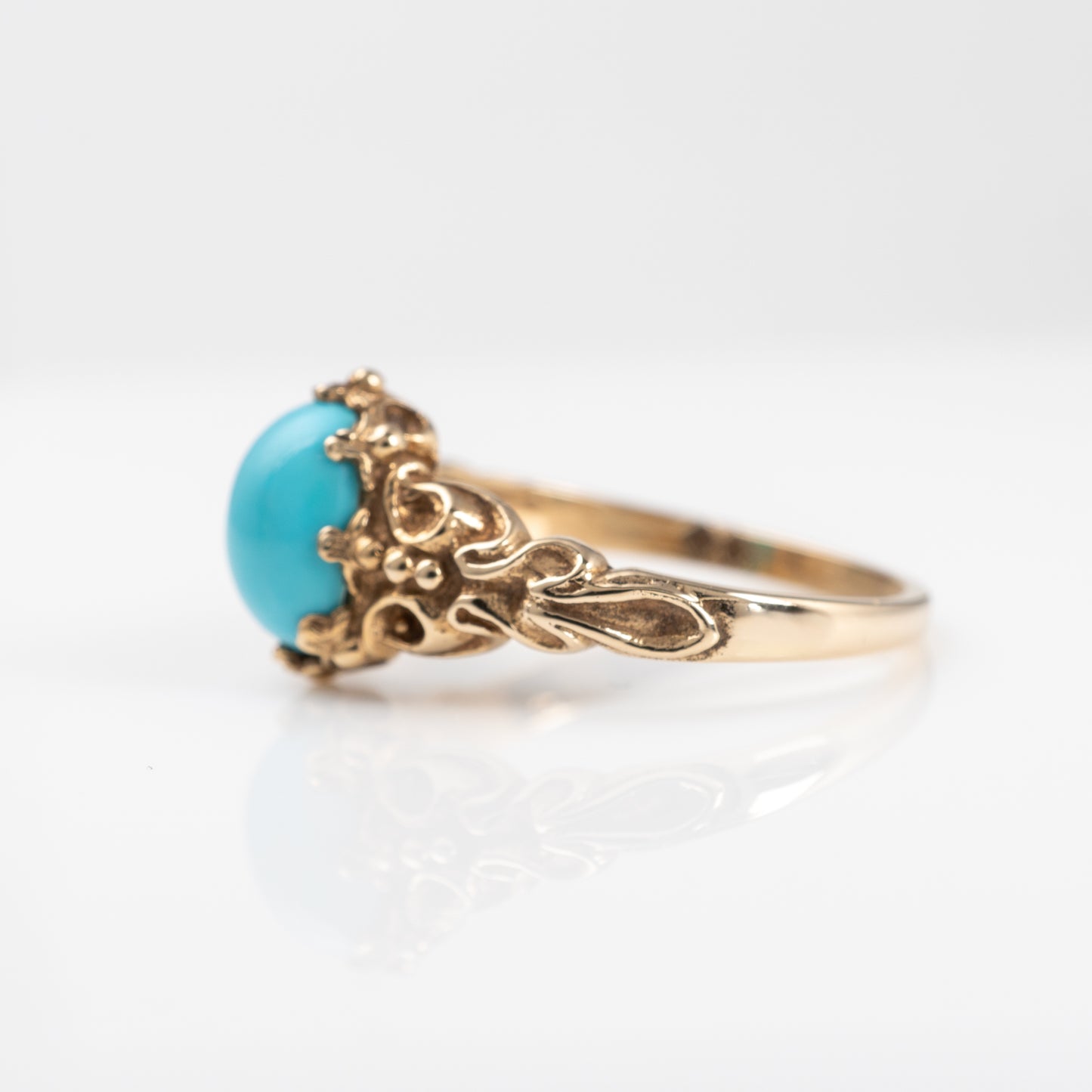 Vintage Rings UK - Turquoise Solitaire in Gold