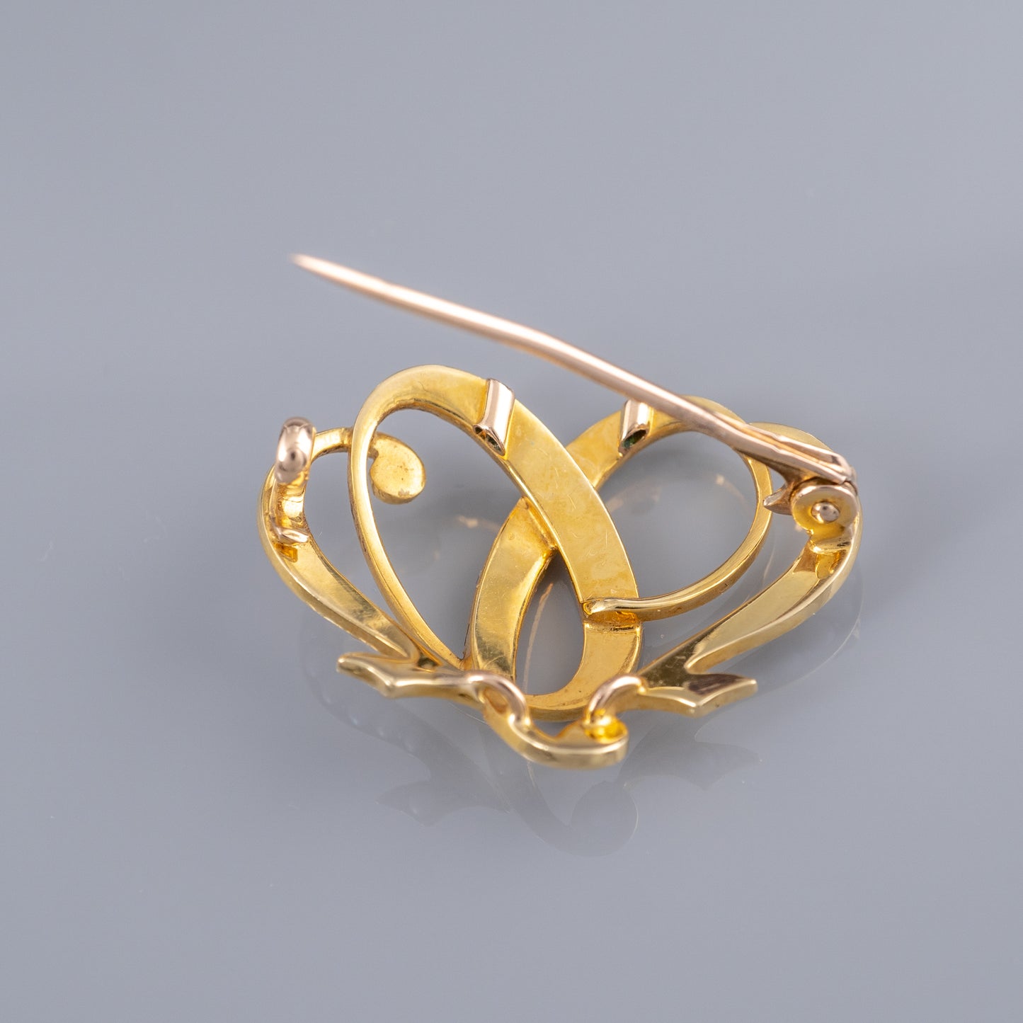 15ct Gold Art Nouveau Period Pearl Heart Brooch - Hunters Fine Jewellery
