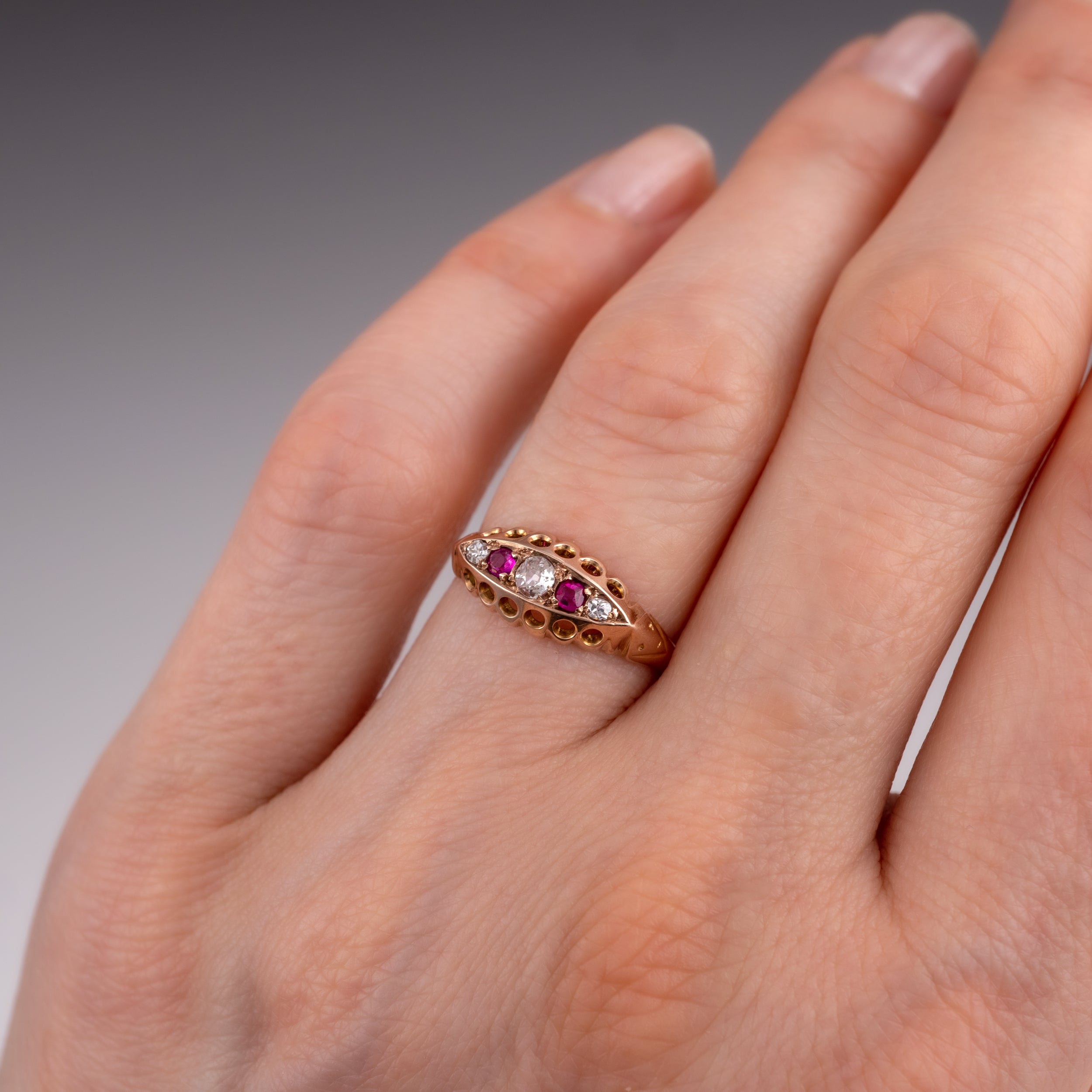 Antique rose gold 2025 ruby ring