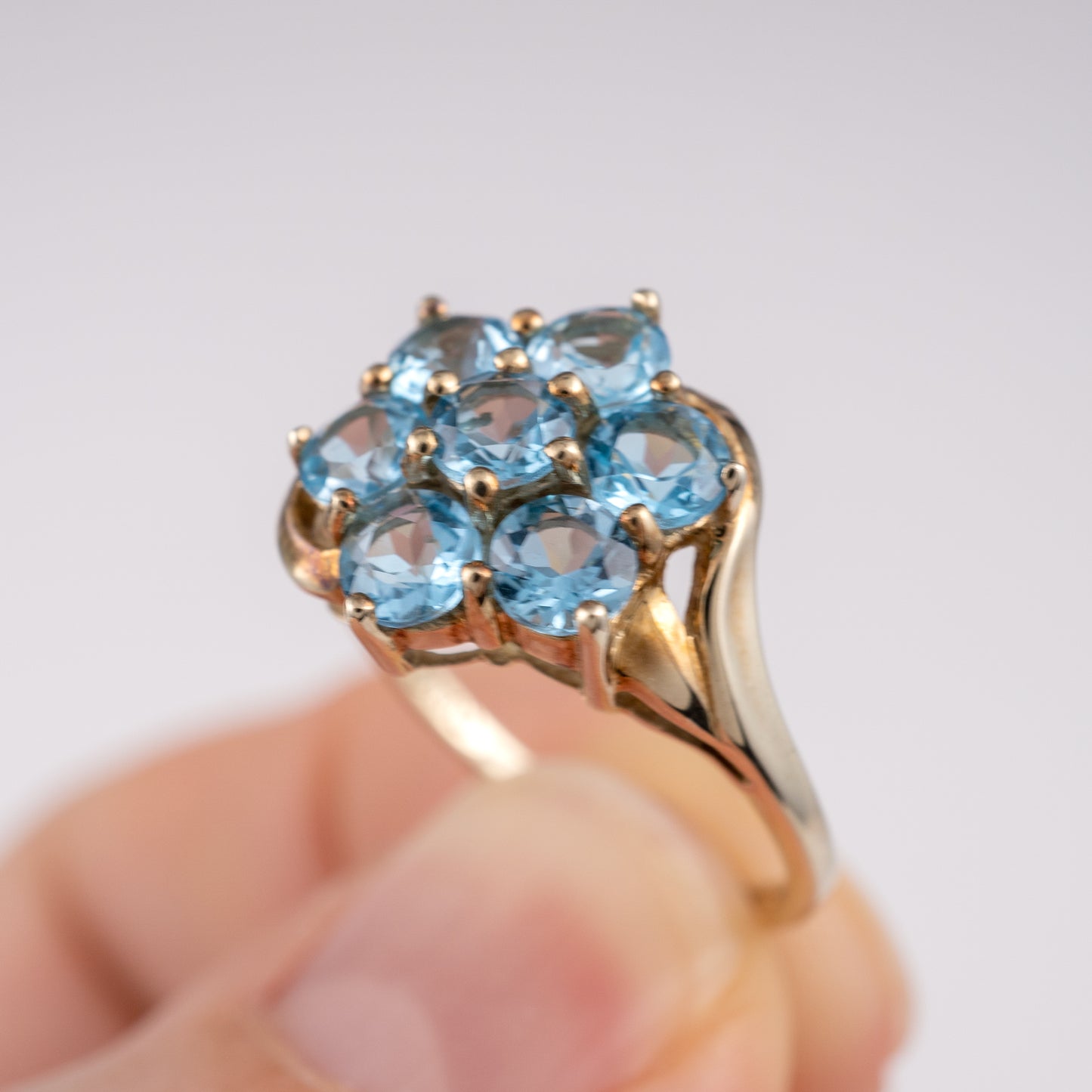 Pre-Owned QVC 9ct Gold Swiss Topaz Cluster Ring - Hunters Fine Jewellery