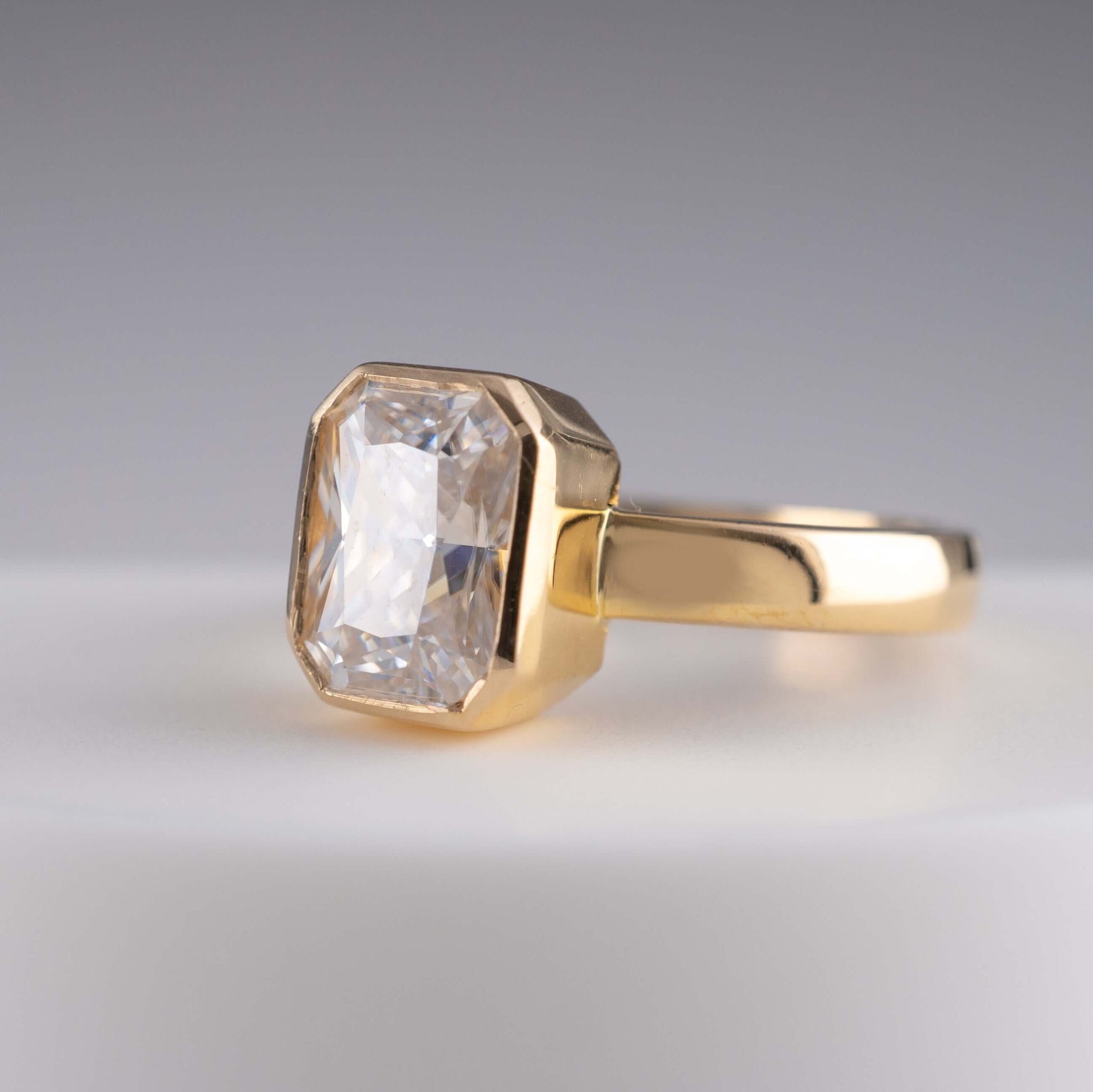 Size K 14K Moissanite Octagon Ring with Full Hallmarks - Finely Crafted by Hunters Fine Jewellery