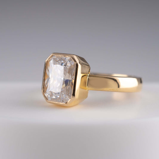 Size K 14K Moissanite Octagon Ring with Full Hallmarks - Finely Crafted by Hunters Fine Jewellery