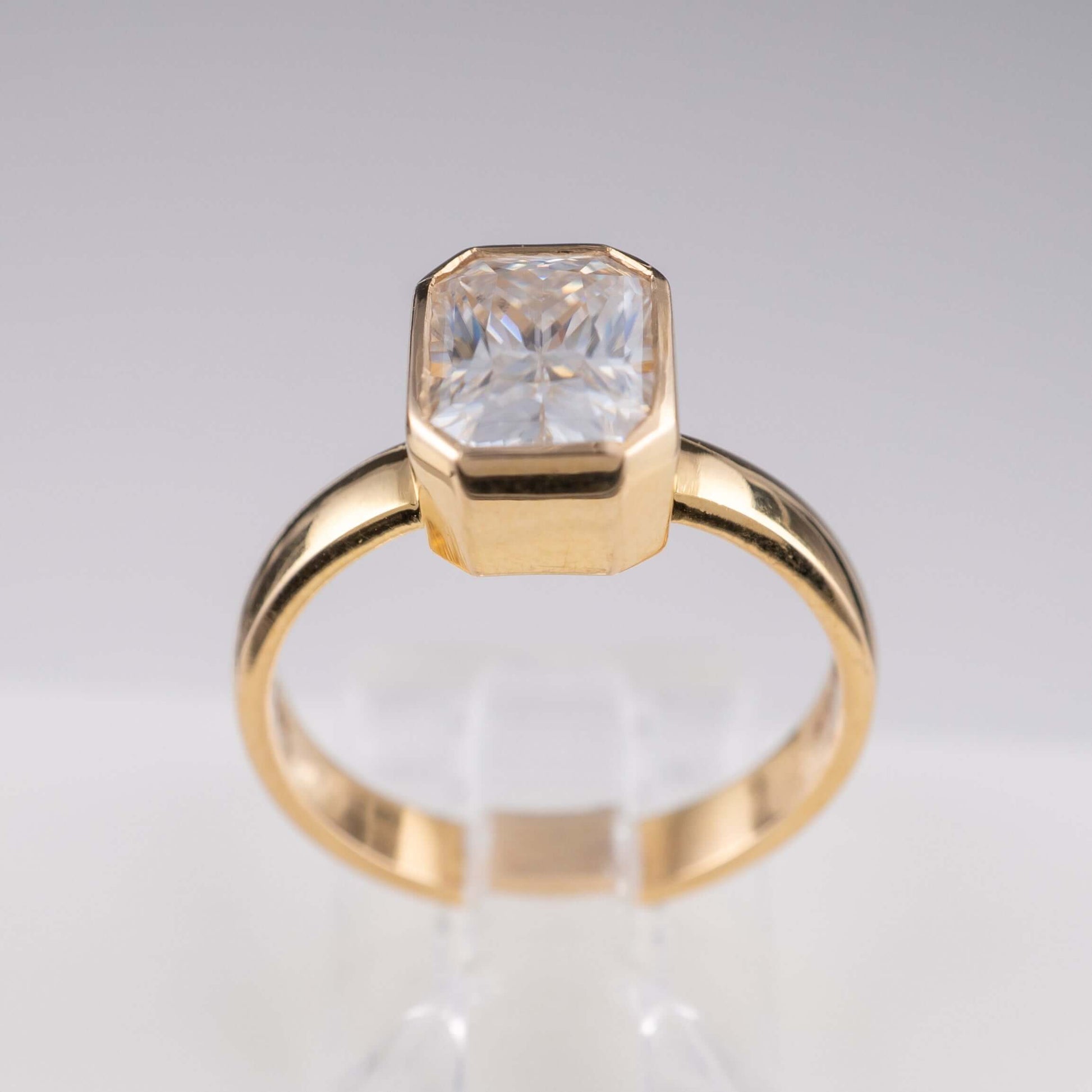 Size K 14K Moissanite Octagon Ring - Crafted with Full Hallmarks by Hunters Fine Jewellery