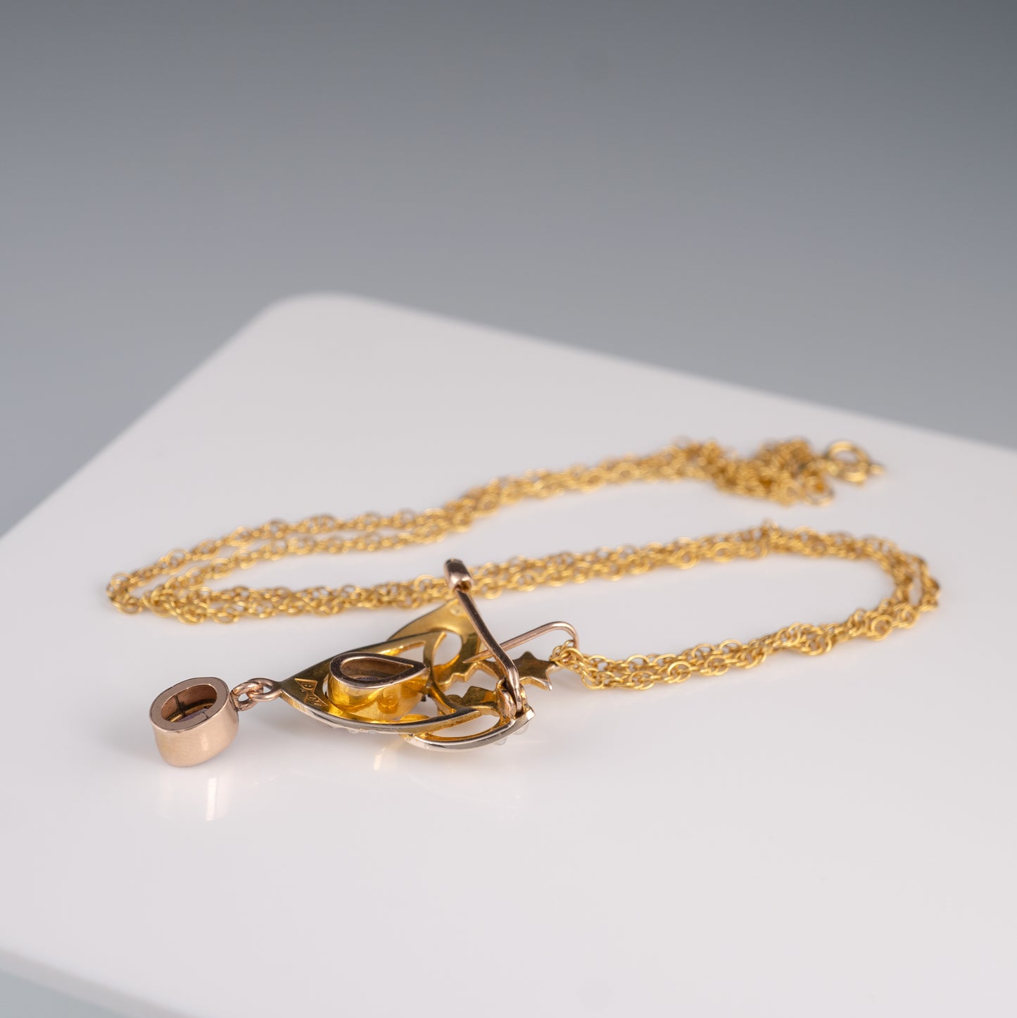 Antique 9ct Gold Amethyst & Pearl Pendant Brooch - Hunters Fine Jewellery