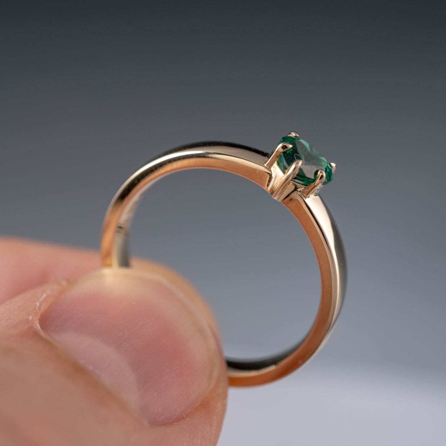 9ct Gold Lab Emerald Heart Ring Full Hallmarks Made To Order - Hunters Fine Jewellery