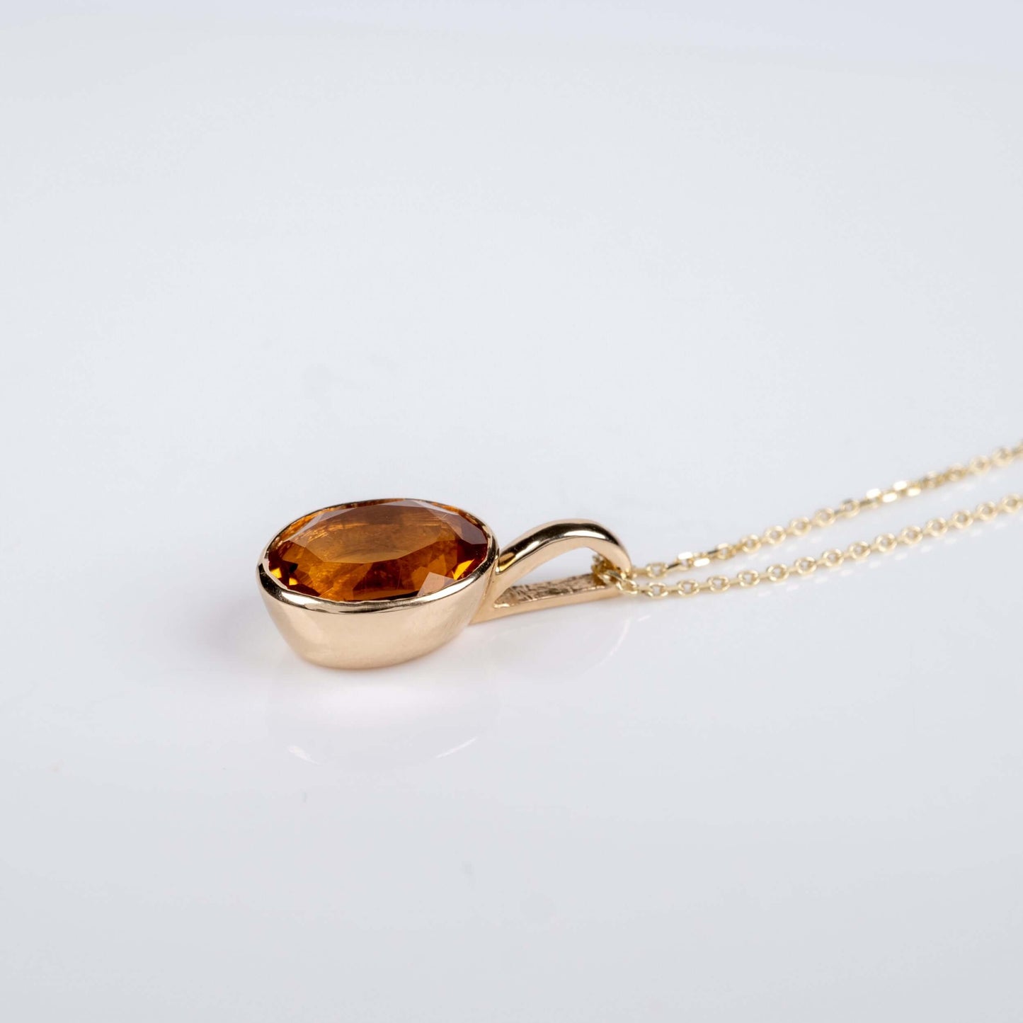 Citrine Pendant 14Ct Solid Gold Women's Necklace + Extendable Chain - Hunters Fine Jewellery