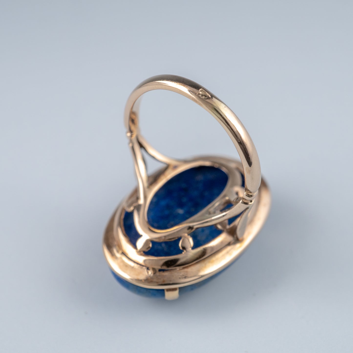 Vintage 14k Gold Lapis Lazuli Ring French