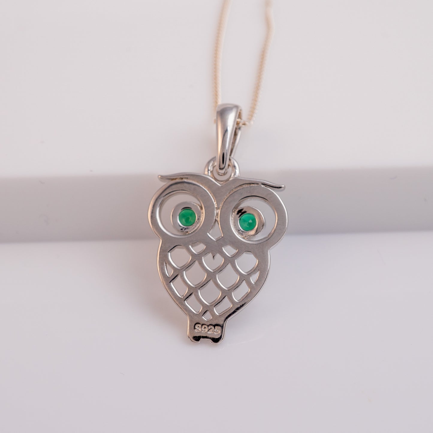 owl pendant 925 silver necklace