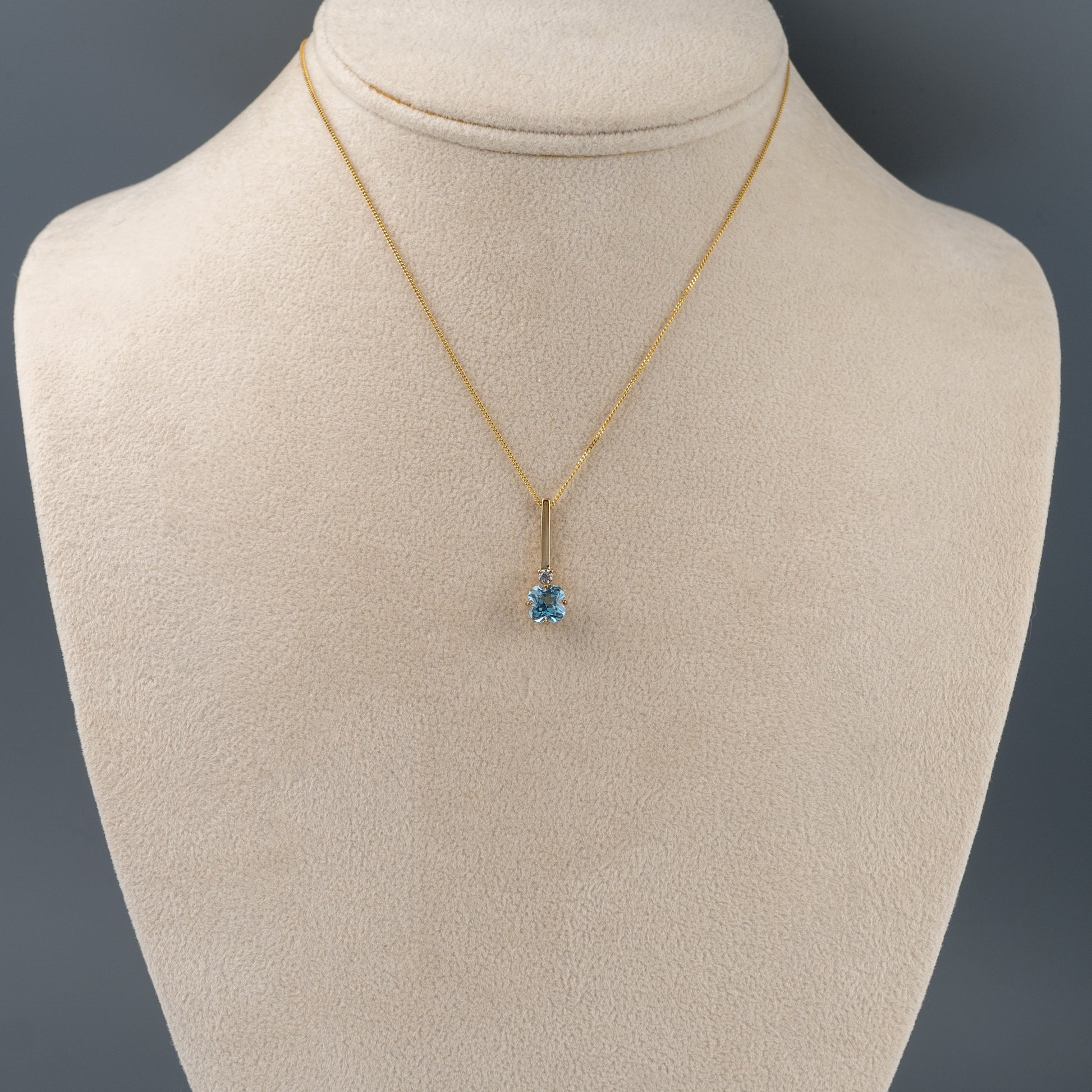 Diamond topaz pendant necklace