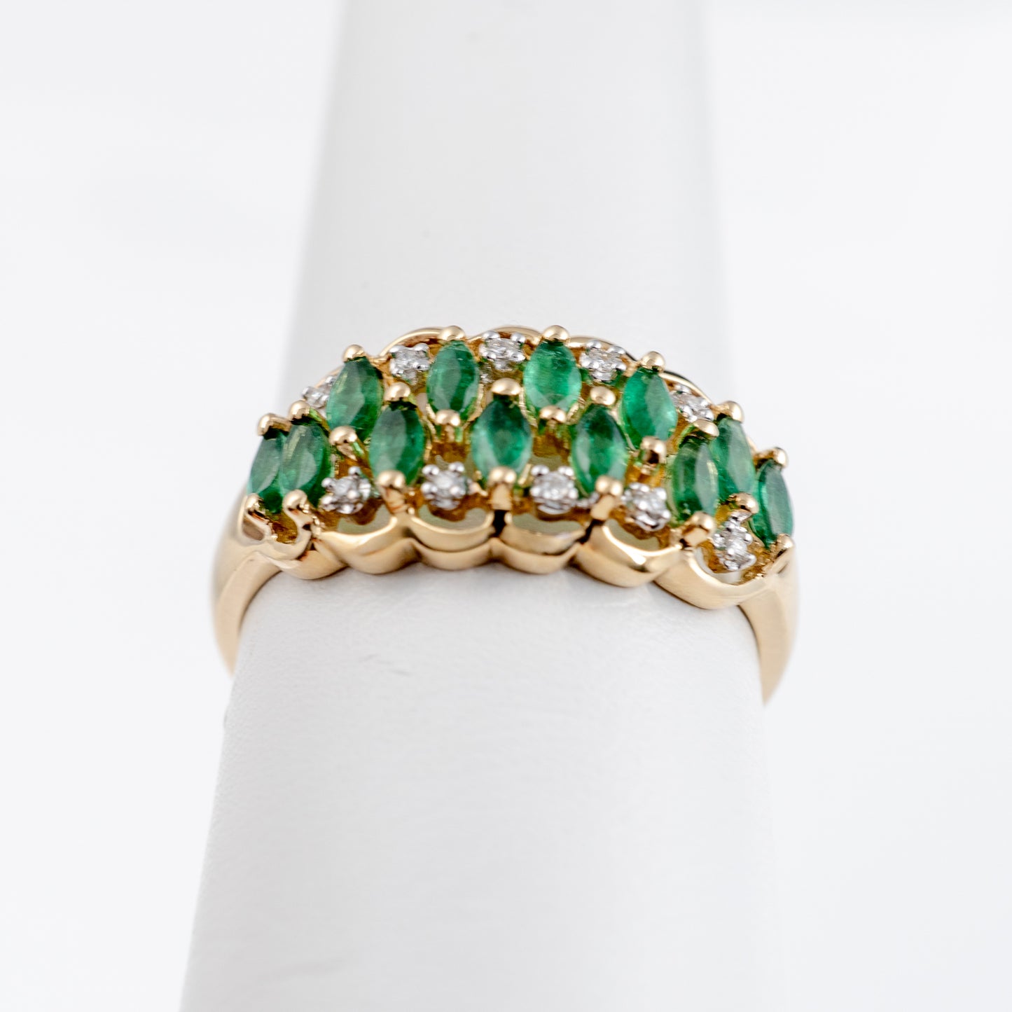 vintage emerald ring gold hallmarked