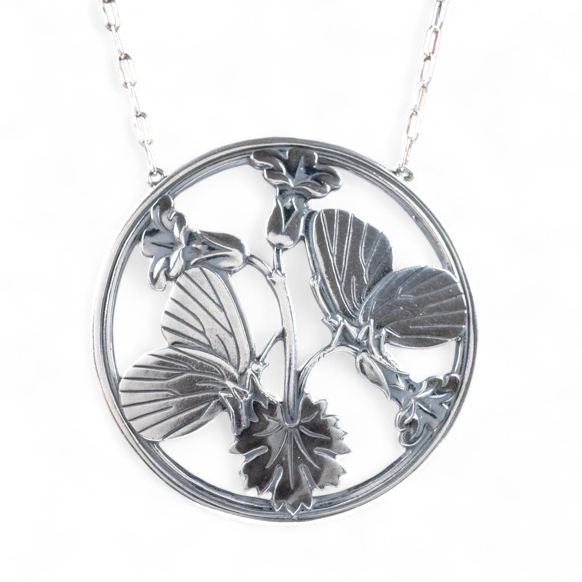 Georg Jensen midnight blossom sterling silver necklace 