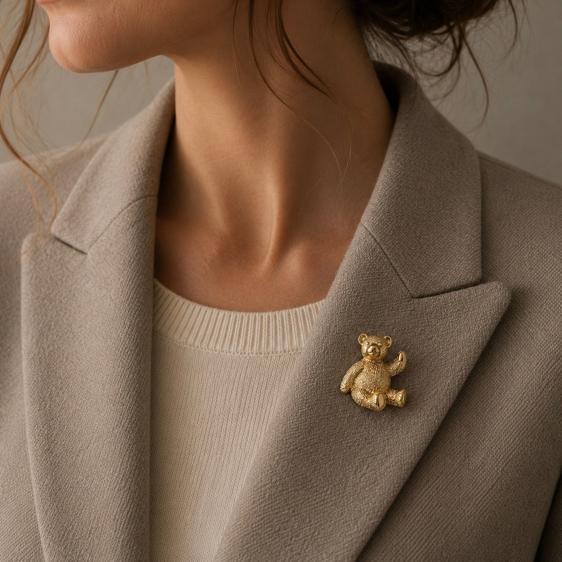 9ct Gold Teddy Bear Brooch