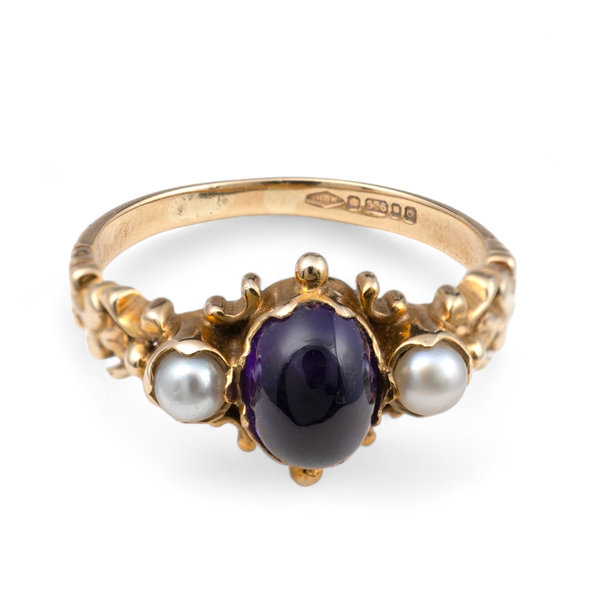 Antique ring amethyst pearl hunters fine jewellery 