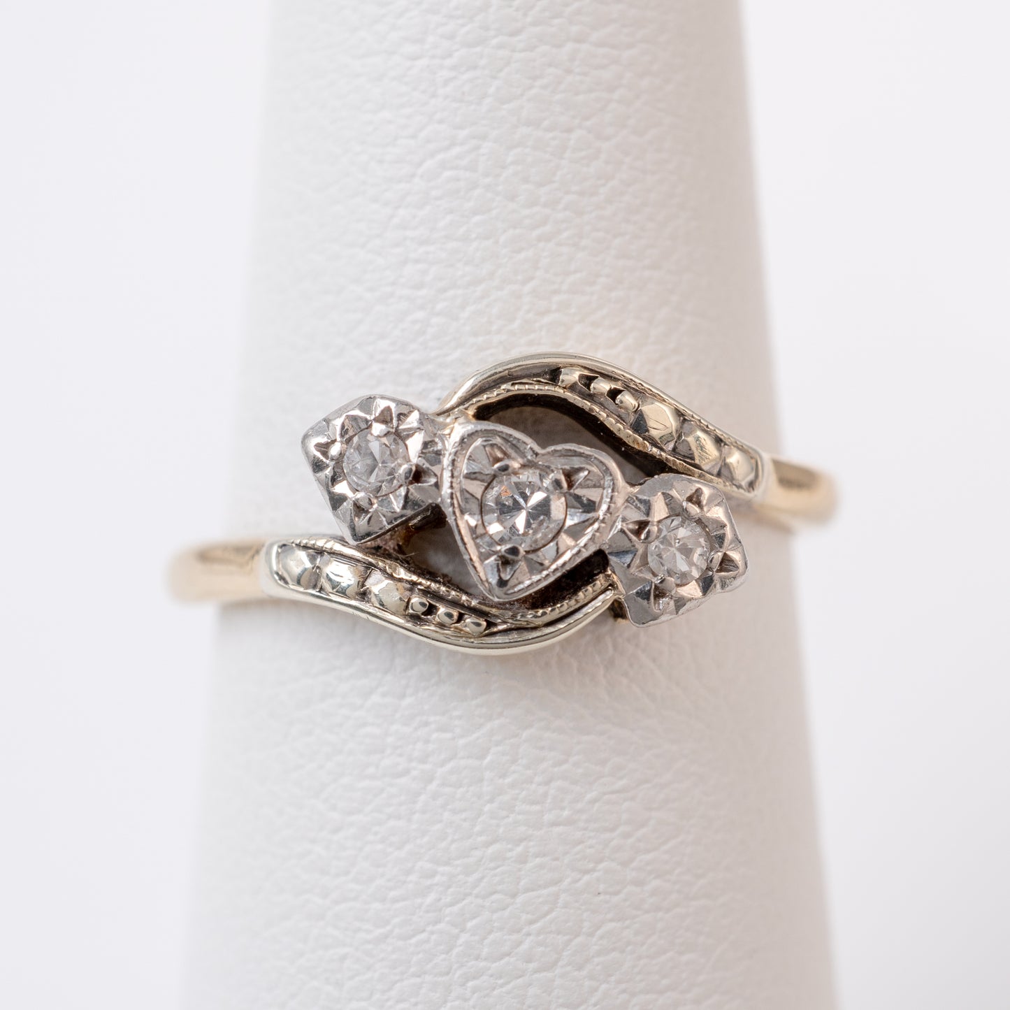 antique diamond heart ring