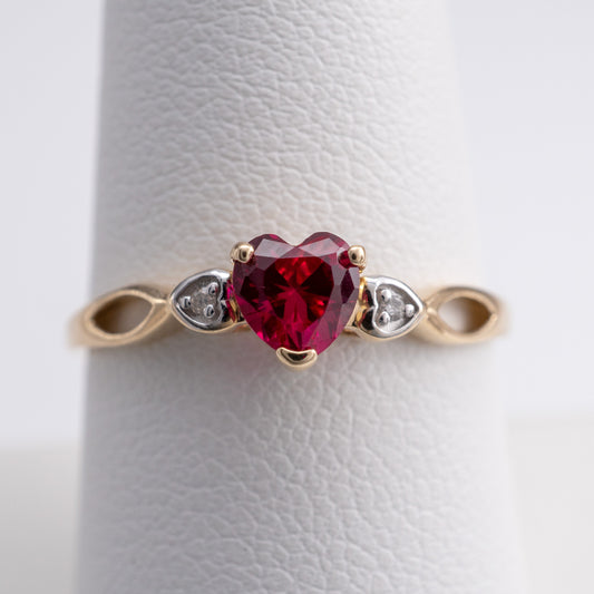 lab ruby heart ring