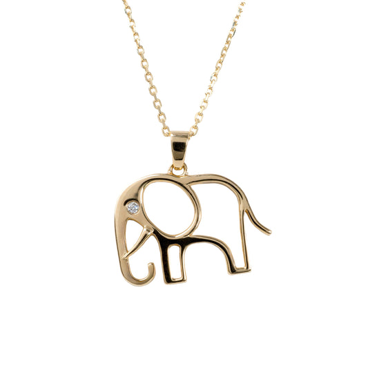 solid gold elephant necklace chain