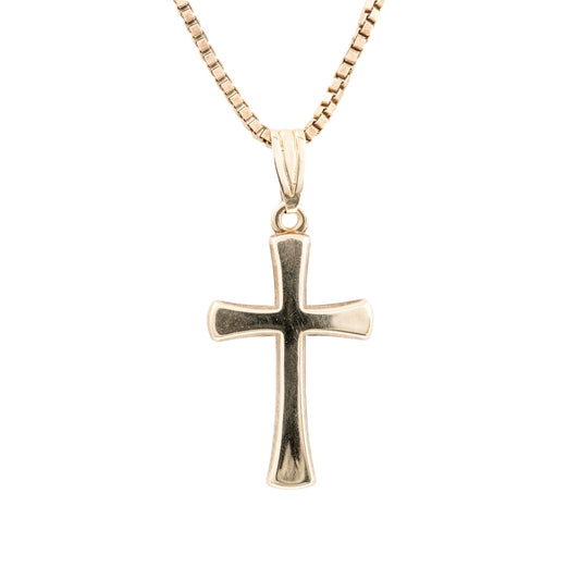 Plain gold crucifix pendant hunters fine jewellery 