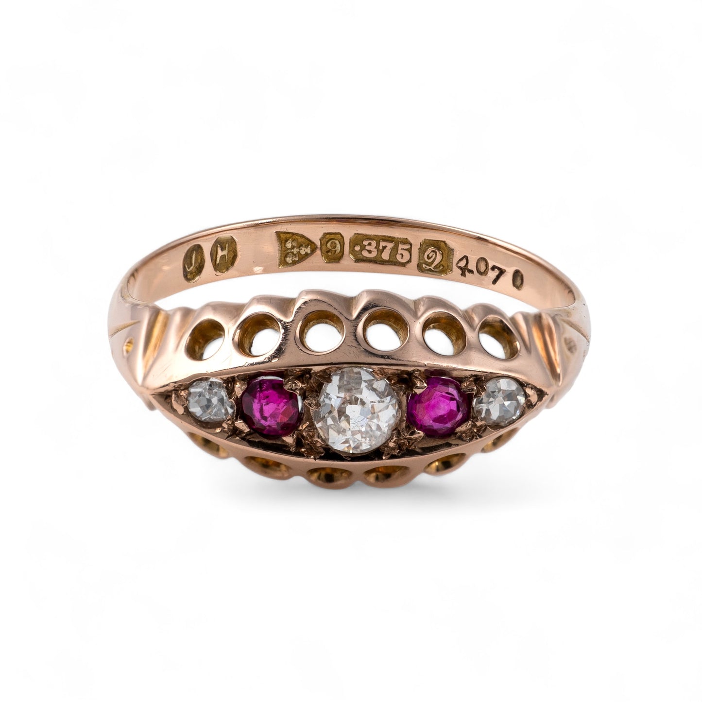 Ruby ring rose gold rose gold antique hallmarks 