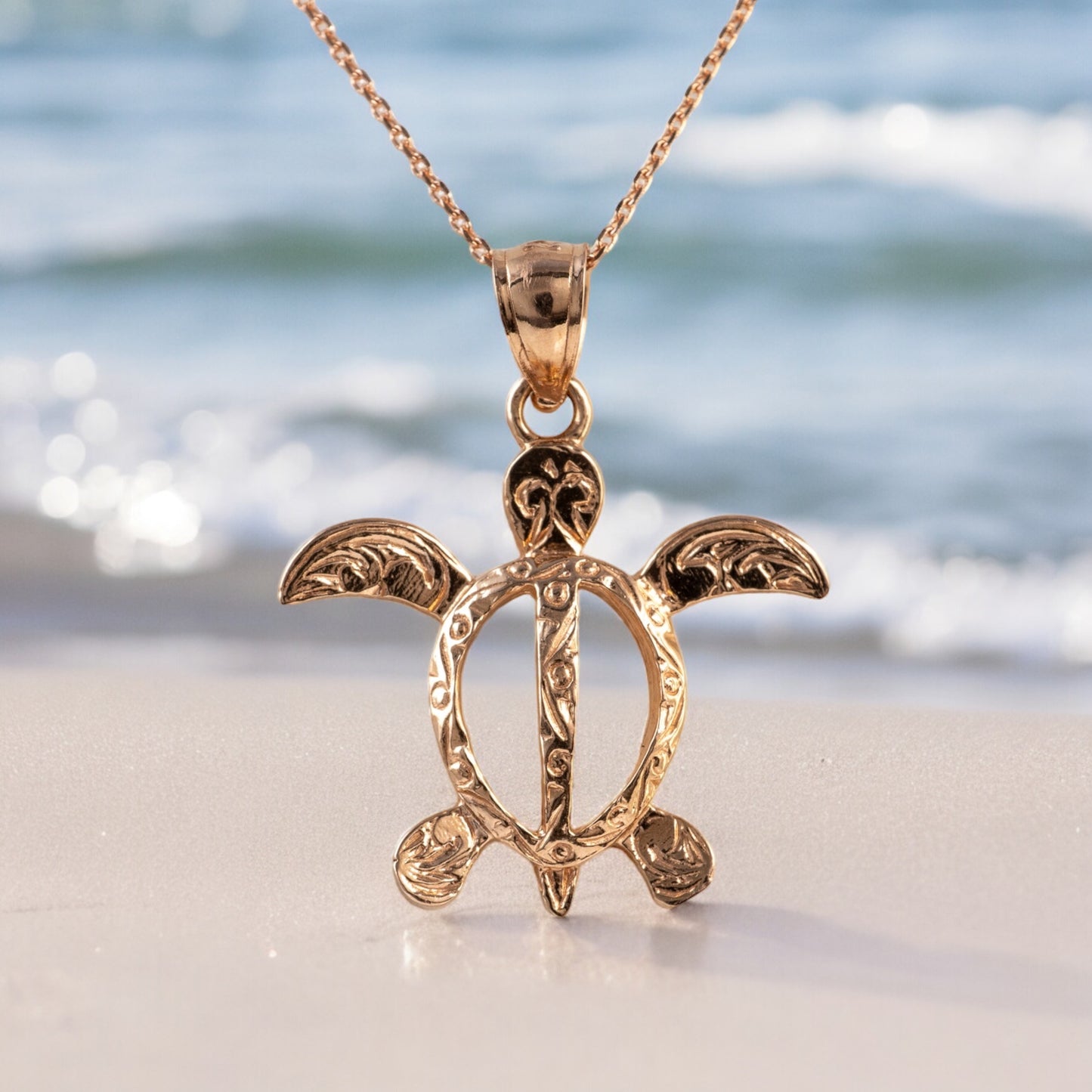 ocean jewellery gifts rose gold turtle charm