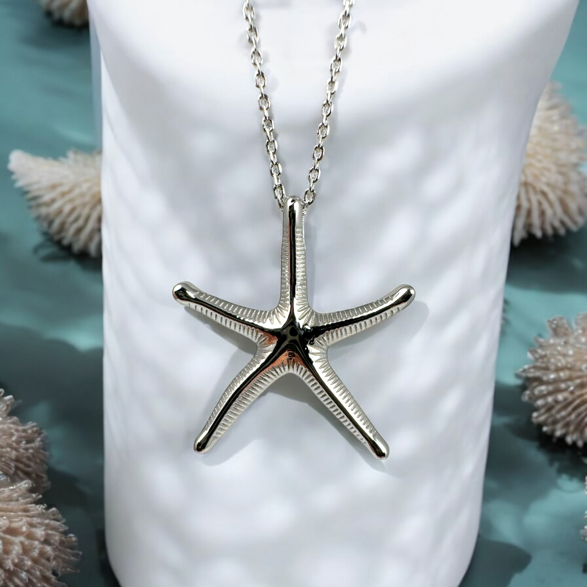 Silver Starfish Necklace – Sterling Silver Pendant