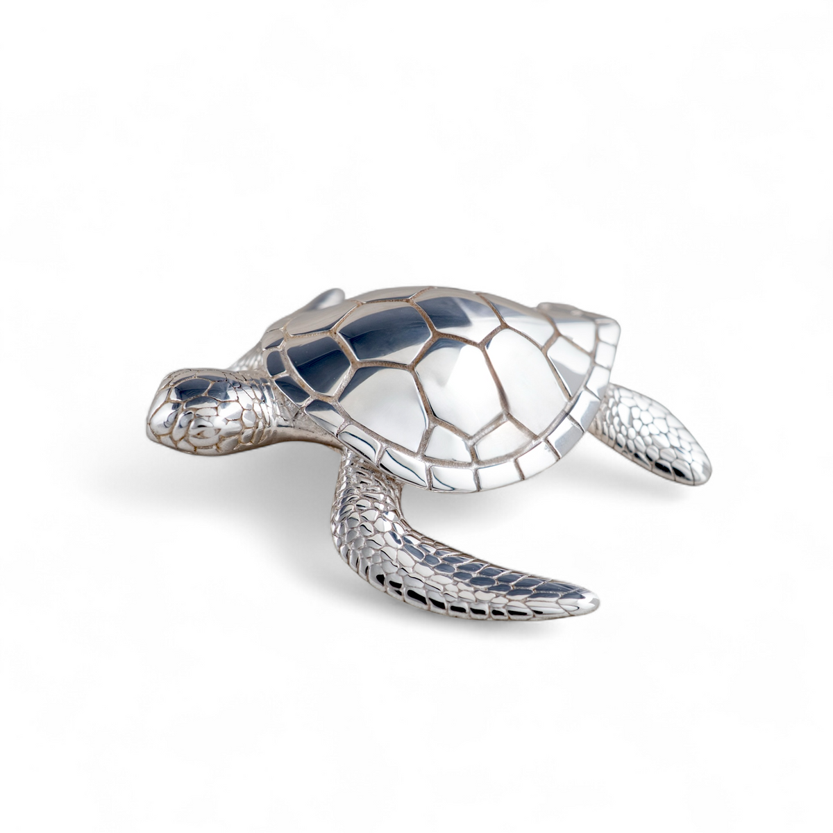 Sterling Silver Sea Turtle Figurine | Miniature Turtle Ornament