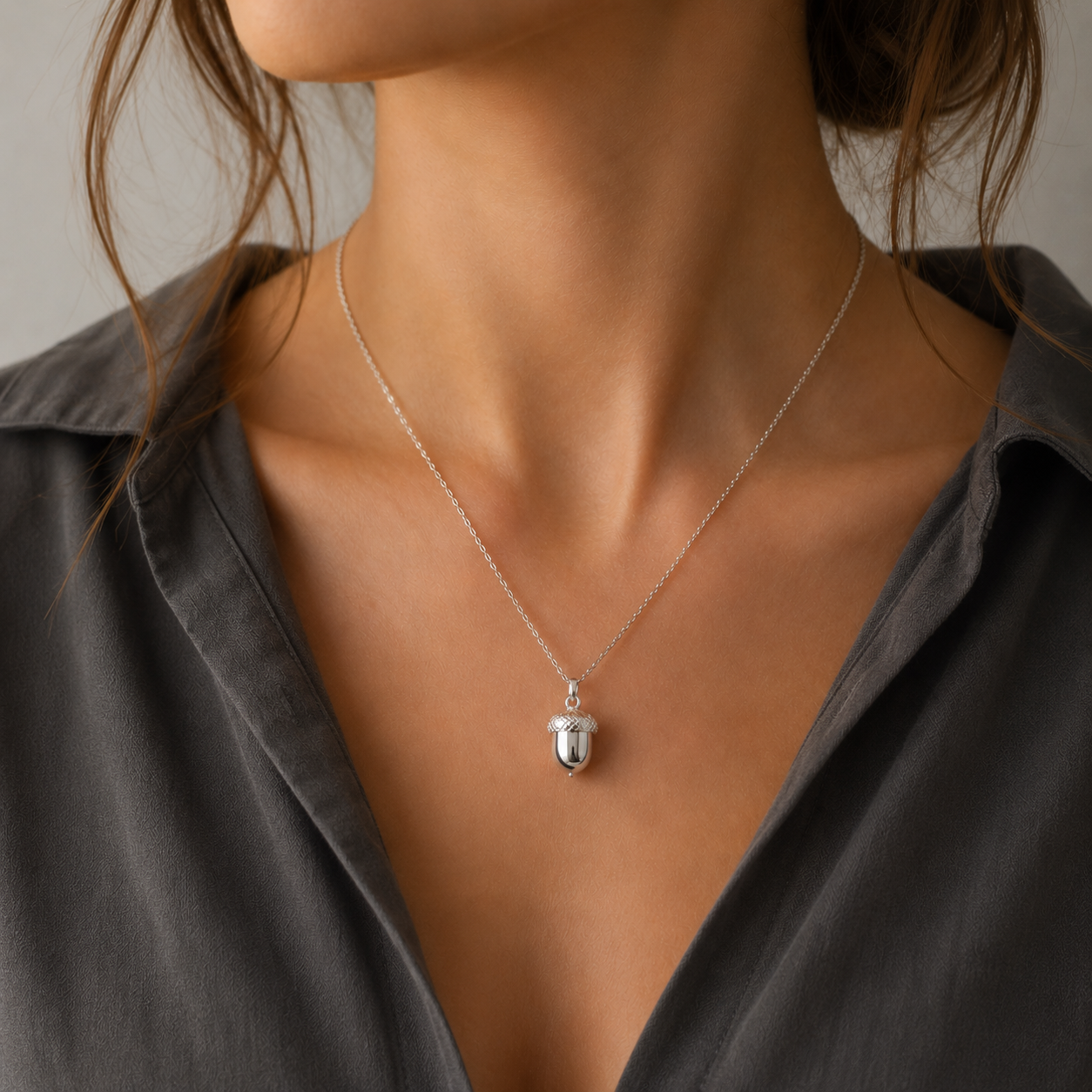 Sterling Silver Acorn Necklace