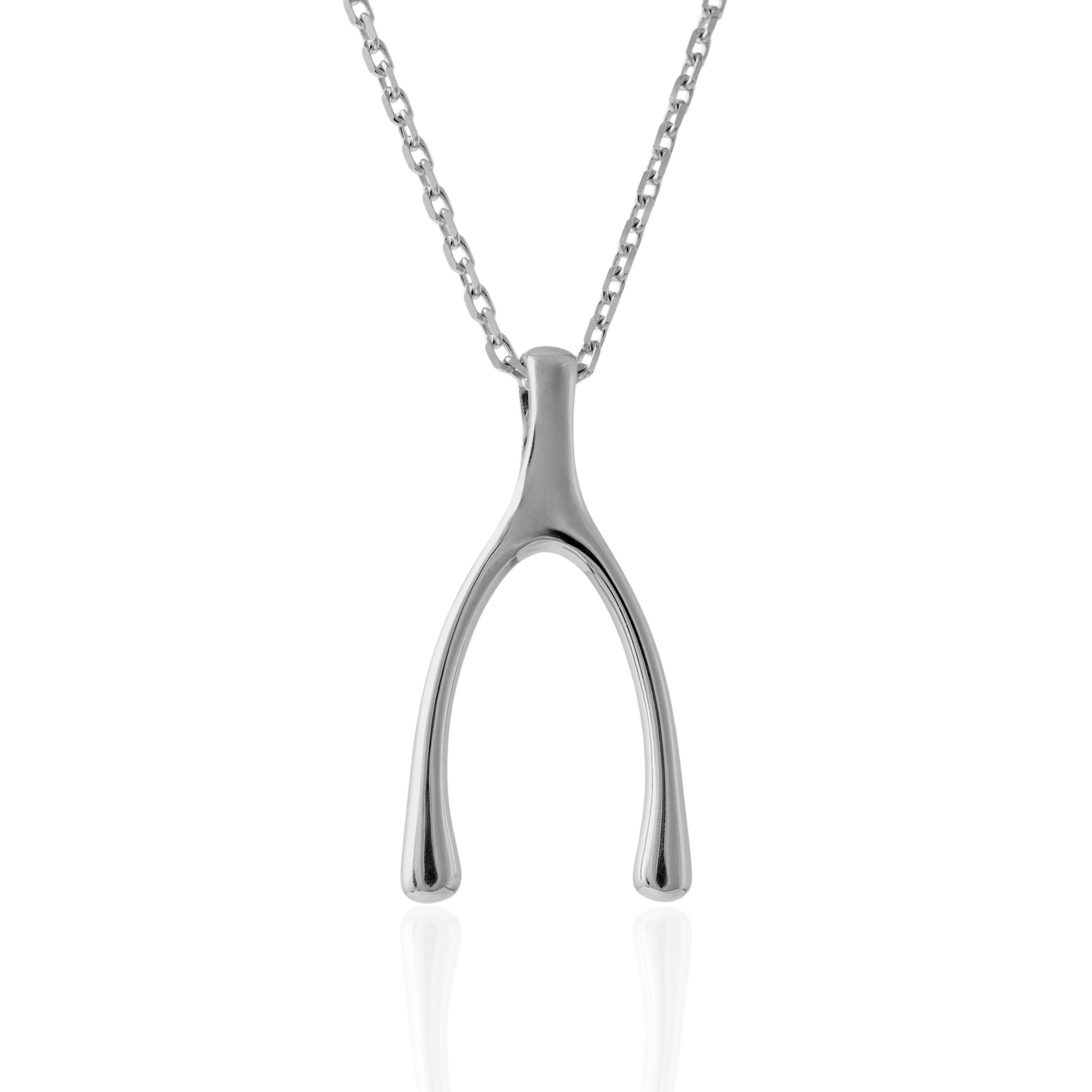 STERLING Silver Wishbone Necklace Pendant hunters fine jewellery