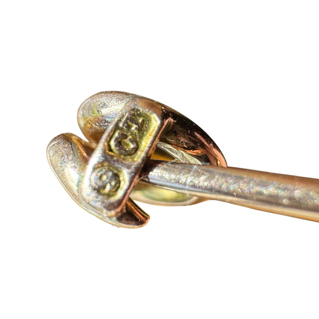 9ct Gold Turquoise Brooch – Vintage Knot Design