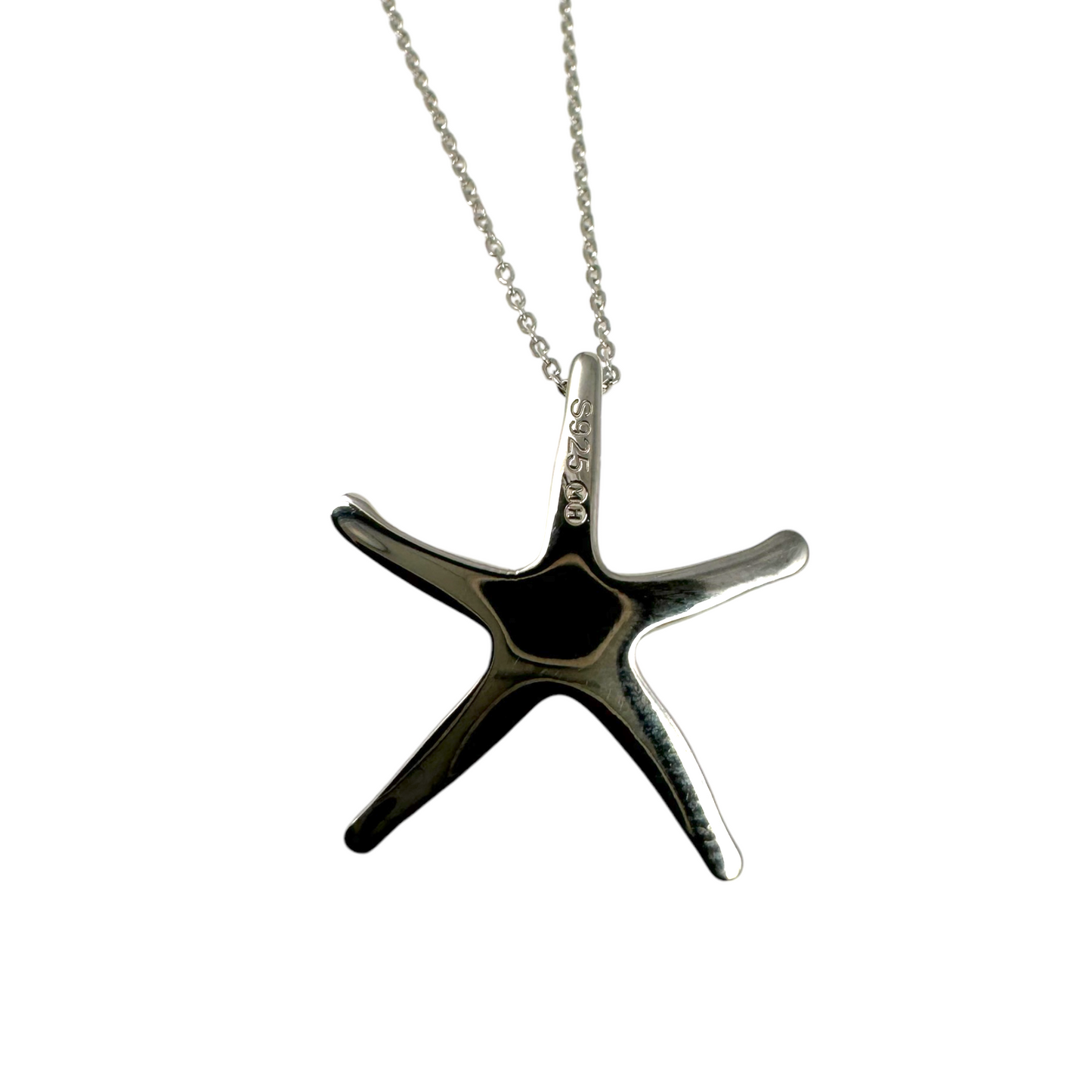 back view silver starfish necklace Michael Hunter Marks