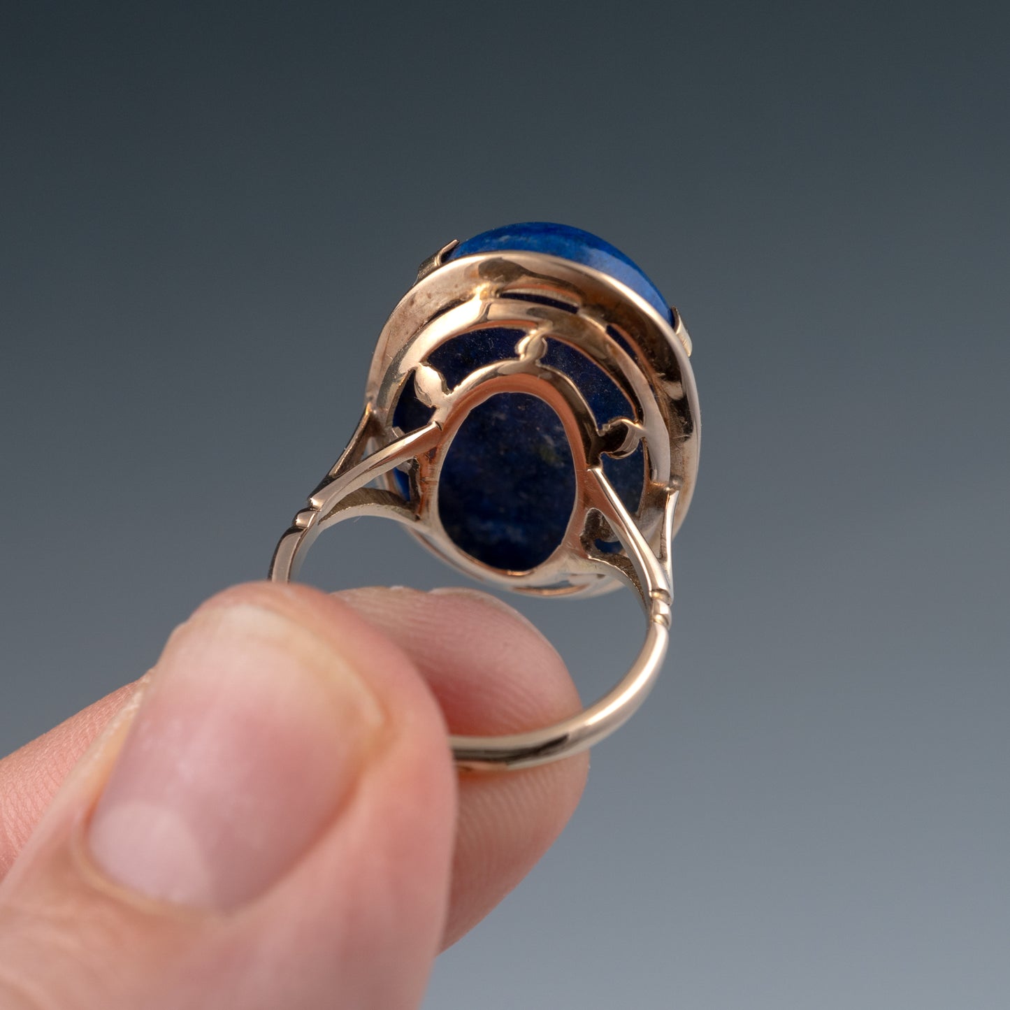 Vintage 14k Gold Lapis Lazuli Ring French