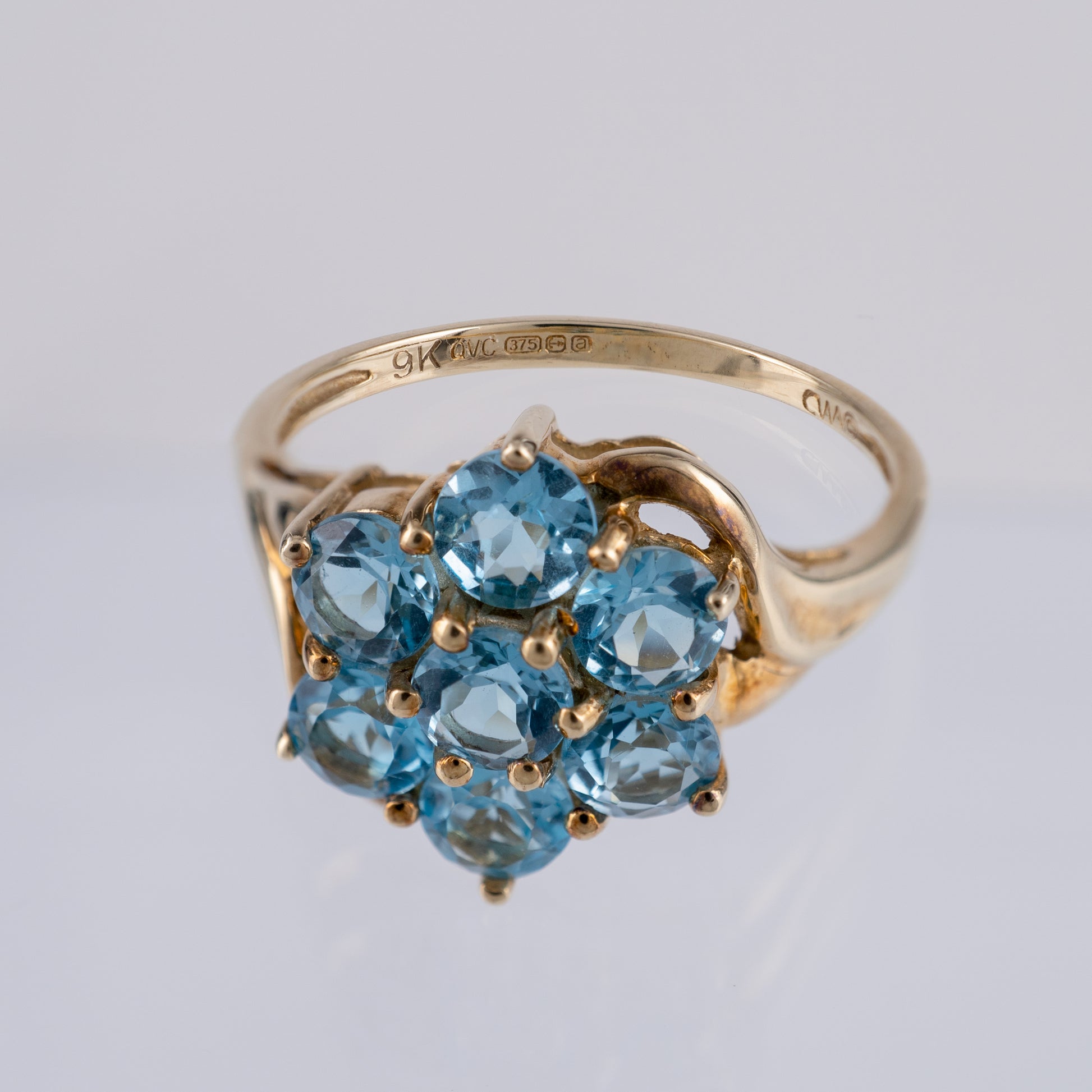Pre-Owned QVC 9ct Gold Swiss Topaz Cluster Ring - Hunters Fine Jewellery