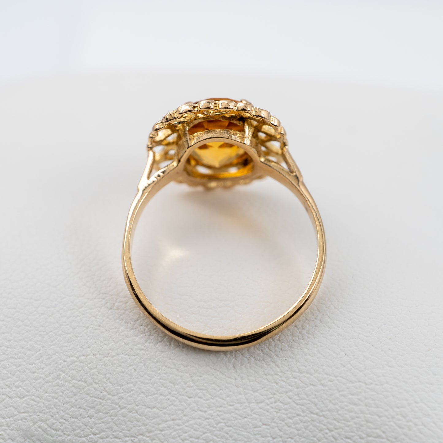 citrine ring 9ct gold view from above