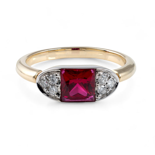 contemporary Ruby ring diamonds white gold yellow gold hunters fine jewellery 