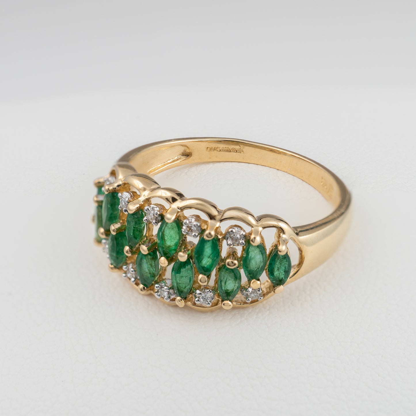 emerald cluster ring gold
