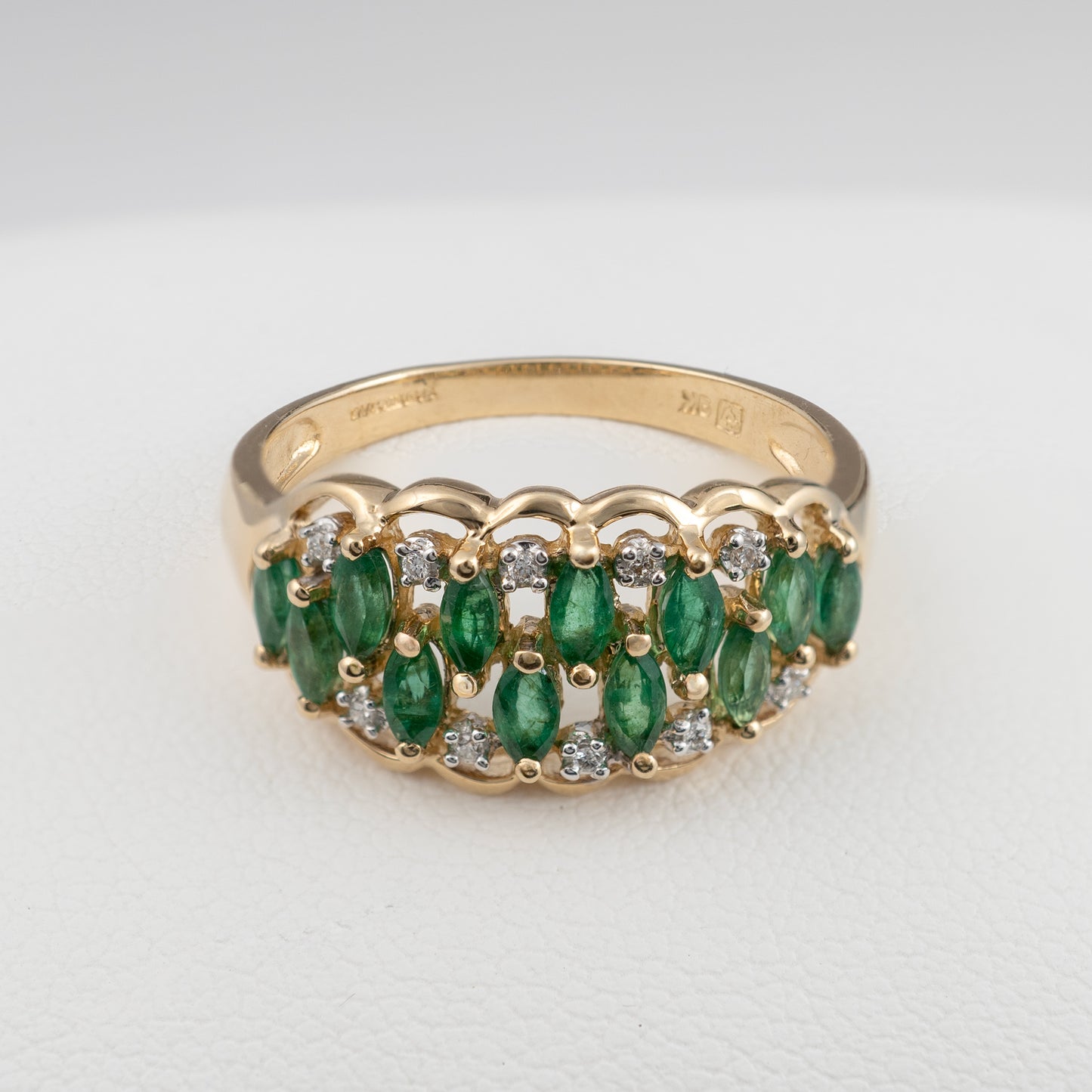 QVC ring with natural emeralds