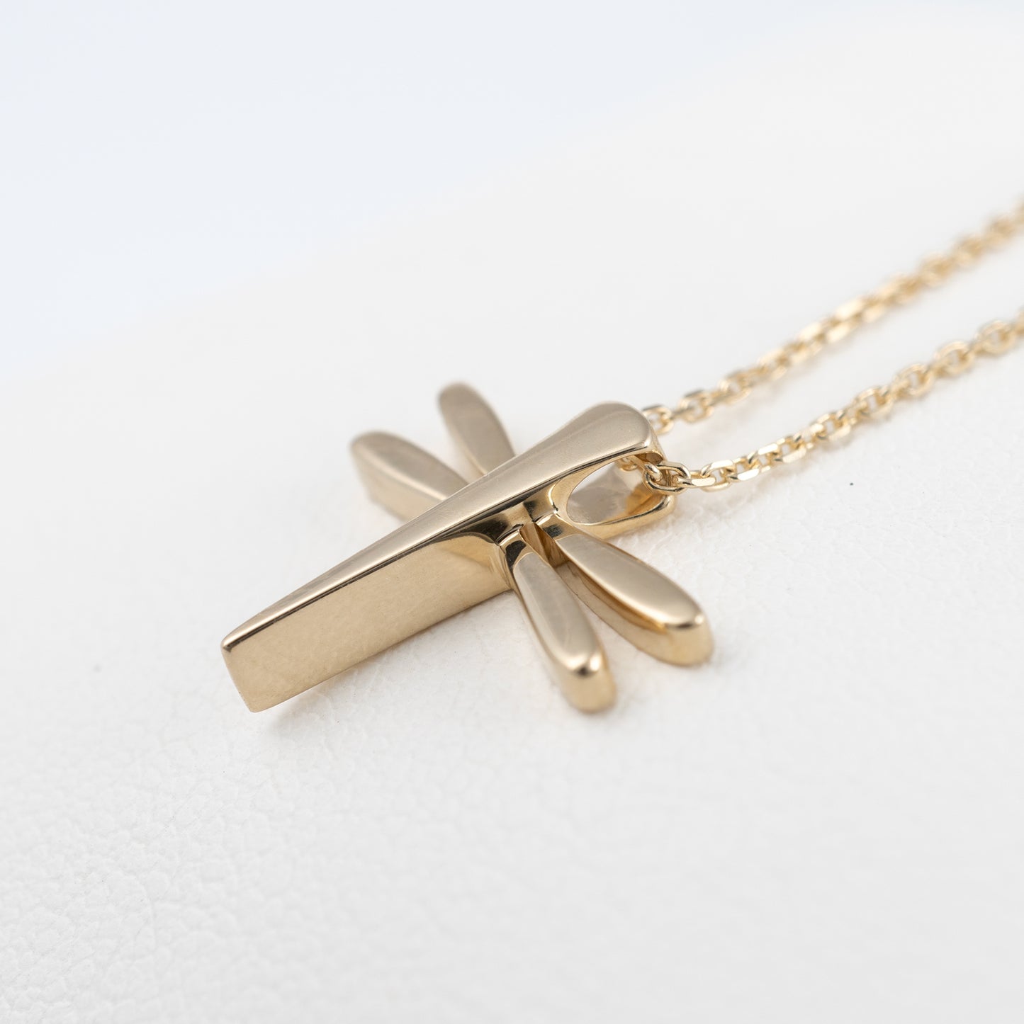 gold dragonfly necklace intergrated bale