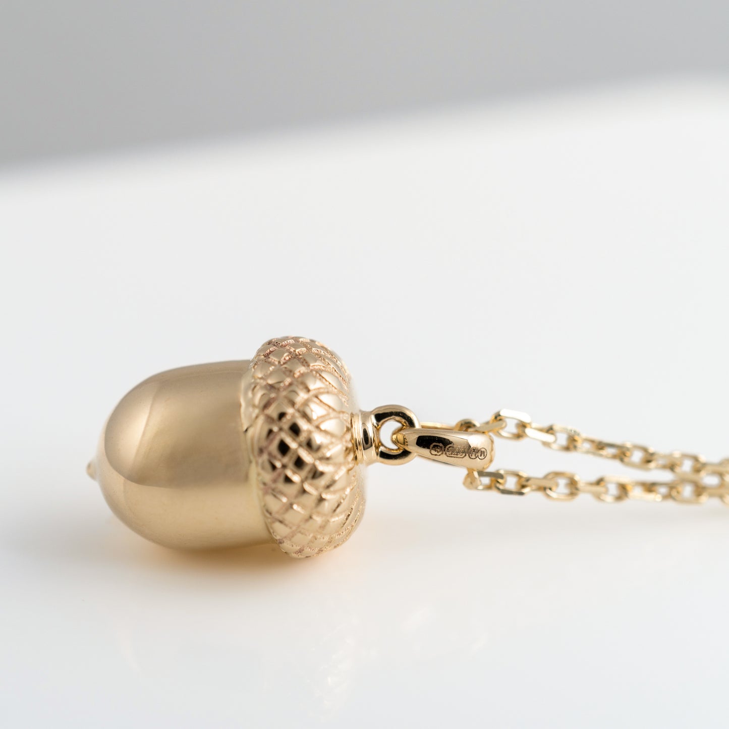 acorn necklace gold hallmarks hunters fine jewellery