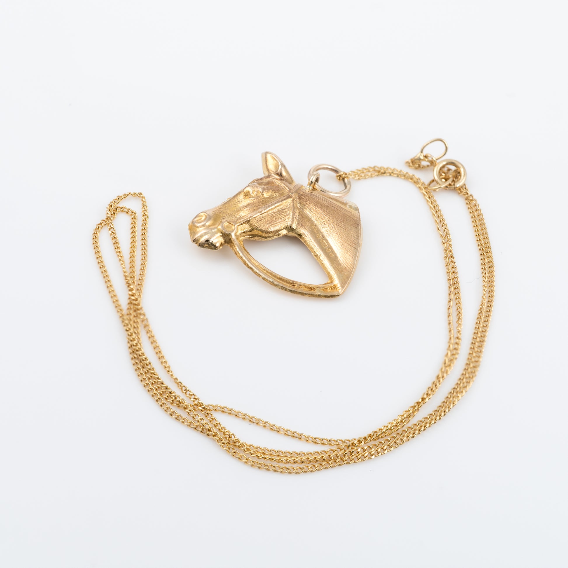 Gold Horse Charm with 18-inch Chain